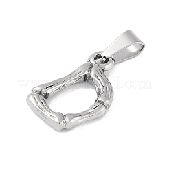 変色しない304ステンレススチールペンダント  竹風  ステンレス鋼色  文字.d  18x12x3mm  穴：3x7mm&nbsp;STAS-F235-01P-D