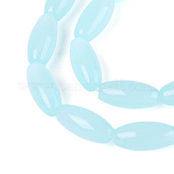 ジェイド風ガラスビーズ連売り  ライス  空色  9~9.5x4~4.5mm  穴：0.7~0.9mm  約42~43個/連  14.96~15.35''（38~39センチメートル）&nbsp;GLAA-T028-15J-01