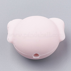 食品グレードの環境に優しいシリコーン焦点ビーズ  象  ピンク  20x24x15.5mm  穴：2mm&nbsp;SIL-N001-05D