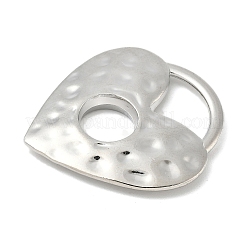合金ペンダント  ラックめっき  ハート型ロック  プラチナ  39.5x35.5x4.5mm  穴：16x11mm&nbsp;FIND-L025-11P