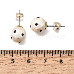 合金と樹脂のパールスタッドピアス  スポットラウンド  ゴールドカラー  22.5x10mm&nbsp;EJEW-G466-14G