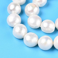 天然養殖淡水パールビーズ連売り  研磨両側  アンティークホワイト  8~11x8~12.5x5.5~9mm  穴：0.6mm  約34~35個/連  14.57''（37センチメートル）&nbsp;PEAR-N014-10D