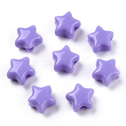 不透明なアクリルビーズ  スター  ライラック  9x9.5x5.5mm  穴：2.5mm  約2050個/500g&nbsp;MACR-T047-01-06