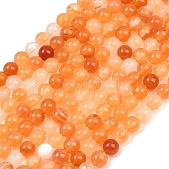 天然石カーネリアンビーズ連売り  ラウンド  4mm  穴：1mm  約95個/連  14.8インチ&nbsp;G-N0006-4mm-17