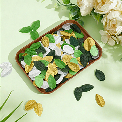布製人工葉400色4個  diy の花束フラワーリース花輪アクセサリー  ミックスカラー  40~43x24x0.1mm  約100PCS /カラー&nbsp;DIY-MA0007-15B