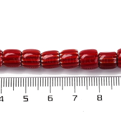 手作りのランプワークシェブロンビーズ連売り  バレル  ファイヤーブリック  8x7.5mm  穴：1.2mm  約47個/連  14.69''（37.3センチメートル）&nbsp;X-LAMP-K041-01B-09