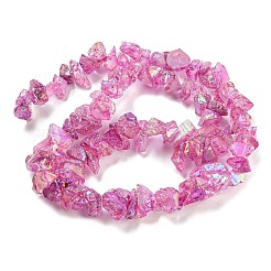 電気メッキ天然のクォーツビーズ連売り  ナゲット  ミックスカラー  2~7x5~14x5~14mm  穴：0.8mm  約80~82個/連  15.16''（38.5センチメートル）&nbsp;G-M412-01B
