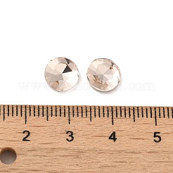 ガラスラインストーンカボション  ポイントバック＆バックメッキ  多面カット  フラットラウンド  ライトピーチ  8x3mm&nbsp;RGLA-P037-10B-D261