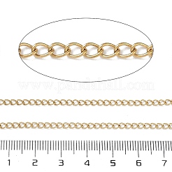 304ステンレススチールカーブチェーン  イオンプレーティング（ip）  ニッケルフリー  ハンダ付け  スプールで  18KGP本金メッキ  3x2x0.5mm  約32.81フィート（10m）/ロール&nbsp;CHS-K018-30G