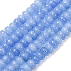 天然石ホワイトジェイドビーズ連売り  染め  滑らかなロンデル  コーンフラワーブルー  8x5mm  穴：1mm  約73~76個/連  14.57~15.16''（37~38.5センチメートル）&nbsp;X-G-E507-01-09
