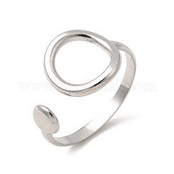 304ステンレススチールオープンカフリング  ラウンド  ステンレス鋼色  13.5mm  usサイズ8 3/4(18.7mm)&nbsp;RJEW-H261-13P