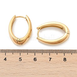 201 ステンレススチールフープピアス  304ステンレスピン付き  PVD真空メッキ  長持ちメッキ  オーバル  ゴールドカラー  23x16.5x7.5mm&nbsp;EJEW-Q026-22G