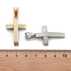 304ステンレスペンダント  クロス  ミックスカラー  37x22x4mm  穴：8x5mm&nbsp;STAS-H329-64