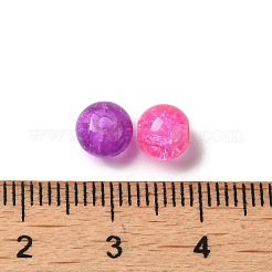 透明クラックガラスビーズ  ラウンド  ミックスカラー  6~7x6mm  穴：1mm  約1500個/500g&nbsp;CCG-MSMC0002-03-M