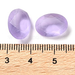 すりガラスのラインストーンカボション  多面カット  後ろ向き  卵形  スミレ  18x13x6mm&nbsp;RGLA-G022-05B-371