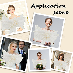 シフォンショール  女性用ラップ  ベージュ  1780x250mm&nbsp;AJEW-WH20054-037B