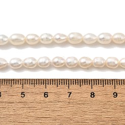天然養殖淡水パールビーズ連売り  ライス  グレード3 A  古いレース  4~5mm  穴：0.6mm  約51~53個/連  14.17''~14.57''（36~37センチメートル）&nbsp;PEAR-I007-01P-03C