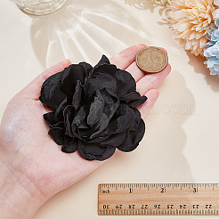 ポリエステル製花飾りアクセサリー  ドレス衣装の装飾用  ブラック  85x20mm&nbsp;DIY-WH0740-31A