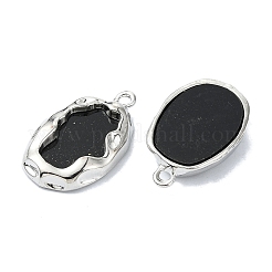 アクリルチャーム  合金のパーツと  楕円形のチャーム  ブラック  26.5x16x4mm  穴：2mm&nbsp;MACR-U007-03B-P