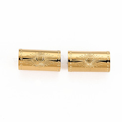 304ステンレススチールビーズ  ハートを持つ列  14KGP本金メッキ  12x6mm  穴：1.8mm&nbsp;STAS-S116-293G
