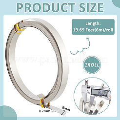 平銅ニッケル線  DIYクラフト用  生（メッキなし）  8x0.2mm  約19.69フィート（6m）/ロール&nbsp;CWIR-WH0012-07E-01