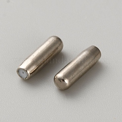真鍮製ブローチパーツ  ピンキャップ  内部のゴムと  コラム  プラチナ  11.5x3.5mm  穴：0.6mm&nbsp;KK-WH0056-97P