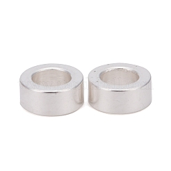 304ステンレススチールスペーサービーズ  フラットラウンド  銀  5x2mm  穴：3mm&nbsp;STAS-P223-12S