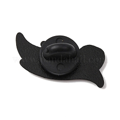 エナメルピン  バックパックや衣類用の黒色合金製ラペルピンバック  グリーン  眼帯リーフ  11x25mm&nbsp;LS-JEWB-B039-02EB-04
