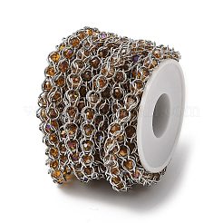 304ステンレススチールガラスリンクチェーン  溶接されていない  スプールで  ゴールド  10x8x8mm&nbsp;CHS-L029-10P-01