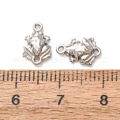 304ステンレススチールコネクタチャーム  カエルのリンク  ステンレス鋼色  10.5x7x2.5mm  穴：1mm&nbsp;STAS-N124-54P