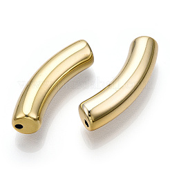 UVメッキアクリルビーズ  カーブチューブ  ゴールド  33x8x8mm  穴：1.6mm&nbsp;X-PACR-Q120-001B