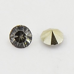 3A級尖底レジンラインストーン  ダイヤモンド形状  グレー  3mm  約14400個/袋&nbsp;CRES-R120-3.0mm-03