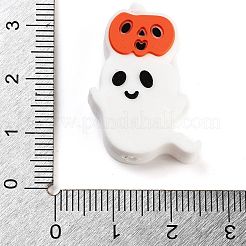シリコンビーズ  DIYネックレスの製作  ホワイト  ゴースト  27.5x19x8mm  穴：2mm&nbsp;SIL-I005-01E