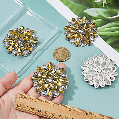 スパンコールとラインストーンのアクセサリー4個  花嫁のベルトに使用  ウエストラップアクセサリー  黄水仙  55x6mm&nbsp;FIND-FH0012-19C