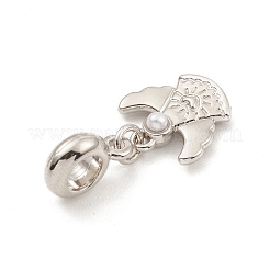 合金ヨーロッパダングルチャーム  アクリルビーズで  大穴ペンダント  天使  プラチナ  27mm  穴：4.5mm  天使：13.5x13x4mm&nbsp;PALLOY-I218-30P