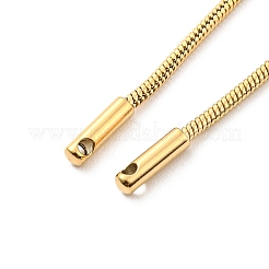 304ステンレススチールラウンドスネークチェーンブレスレットの作り方  カン付き  14KGP本金メッキ  8-1/8インチ（20.7cm）  穴：1mm&nbsp;STAS-B044-01G