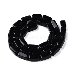 天然石オブシディアンビーズ連売り  直方体の  12x6x6mm  穴：1mm  約32個/連  15.35''（39センチメートル）&nbsp;X-G-Q974-10-1
