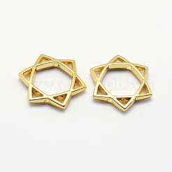 長持ちメッキ合金ビーズフレーム  ユダヤ人のために  ダビデの星  ミックスカラー  16.5x16.5x3mm  穴：1mm&nbsp;X-PALLOY-F193-01-C
