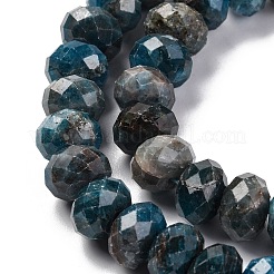 天然石アパタイトビーズ連売り  多面カット  ロンデル  9.5~10x6~6.5mm  穴：1mm  約59~60個/連  14.96''（38センチメートル）&nbsp;G-K380-A51-02