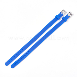 シリコン時計バンド  201ステンレススチール留め具付き  ブルー  8-7/8インチ（22.5~22.7cm）  10x3mm&nbsp;SIL-S001-02