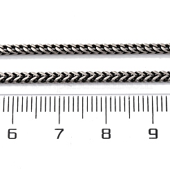 2mm 304 ステンレススチール ウィートチェーンネックレス  ガンメタ色  23.94インチ（60.8cm）&nbsp;NJEW-Q013-15B