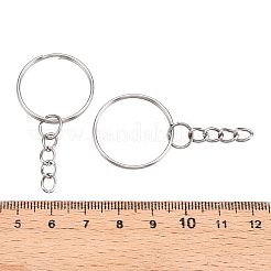 チェーン付きアイアンスプリットキーホルダー  キーホルダーのパーツ  プラチナ  47.5mm&nbsp;FIND-B028-19P