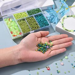 DIYジュエリー作成キット  ラウンド8/0ガラスシードビーズを含む  アクリル＆ABSプラスチックビーズ  弾性水晶の線  ミックスカラー  ビーズ：約3140個/セット&nbsp;DIY-YW0004-16C