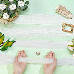 ナイロンメッシュ生地24枚  diy の花嫁ベール帽子魅惑的な  ホワイト  2400x240~260x0.2mm&nbsp;DIY-PH0036-02