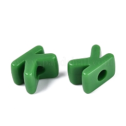 オペークアクリルヨーロピアンビーズ  大穴ビーズ  文字k  シーグリーン  21x15x13.5mm  穴：6mm  約174個/500g&nbsp;OACR-M027-01K-11