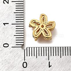 真鍮パヴェキュービックジルコニアマルチ連リンク  花  18KGP本金メッキ  ミックスカラー  11x11.5x5mm  穴：1.2mm&nbsp;KK-F913-09G