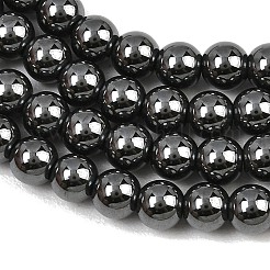 合成磁気無しヘマタイトビーズ連売り  スムーズなラウンド  グレード5 A  5mm  穴：1mm  約87個/連  16.14''（41センチメートル）&nbsp;GG-CBAB93D-B01-5mm