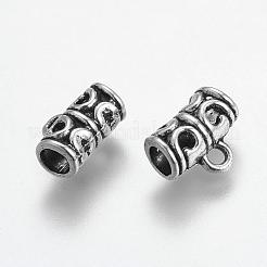チベット風チューブベイル  ループベイル  アンティークシルバーのチューブ保釈ビーズ  11.5x9x6mm  穴：2mm&nbsp;X-TIBE-I020-AS
