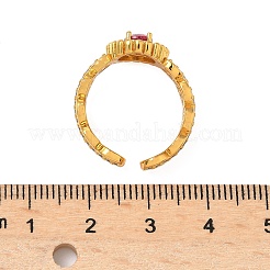 女性のための真鍮マイクロパヴェキュービックジルコニアカフリング  オーバル  ゴールドカラー  12mm&nbsp;RJEW-F185-02G