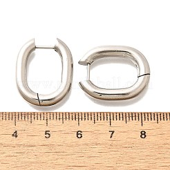 201 ステンレススチールフープピアス  304ステンレスピン付き  オーバル  ステンレス鋼色  23x18.5x4mm&nbsp;EJEW-Q026-12P-A